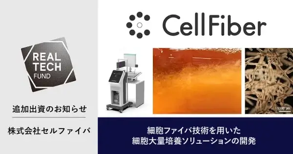 REAL TECH FUND | 新規出資のお知らせ | 株式会社セルファイバ | 細胞ファイバ技術を用いた細胞大量培養ソリューションの開発